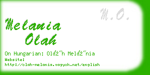 melania olah business card